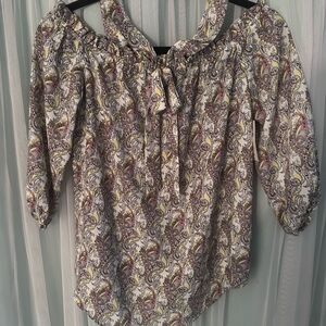 Paisley Off-Shoulder Women's Top